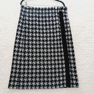 Skirt Midi Nina Leonard Houndstooth Fringe Y2K Festival Punk Goth Office Size XL